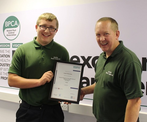 A proud Lewis Westlake with his certificate.